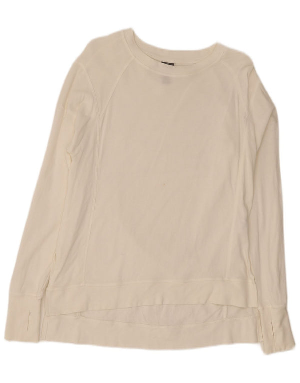 Top oversize da donna a maniche lunghe Sweaty Betty UK 6 XS cotone bianco