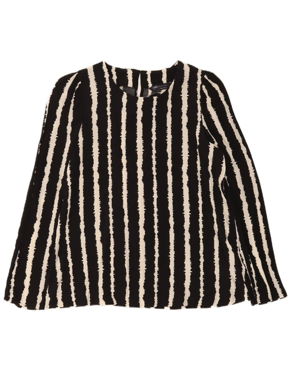 Camicetta a maniche lunghe da donna Marks & Spencer UK 10 piccola a righe nere