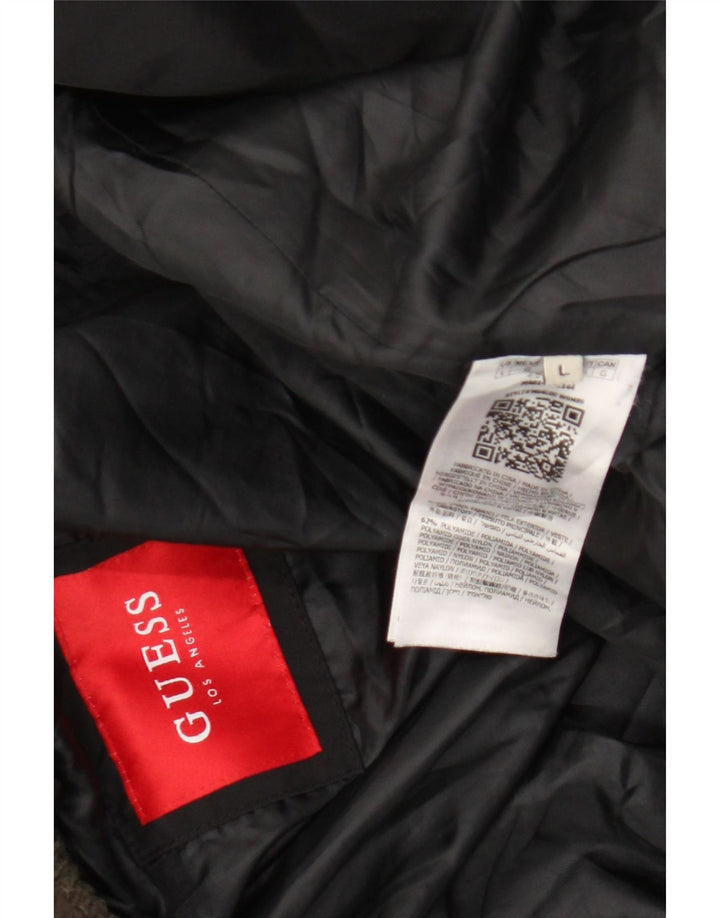 Guess Giacca imbottita con cappuccio da uomo UK 40 Large Nera in poliammide