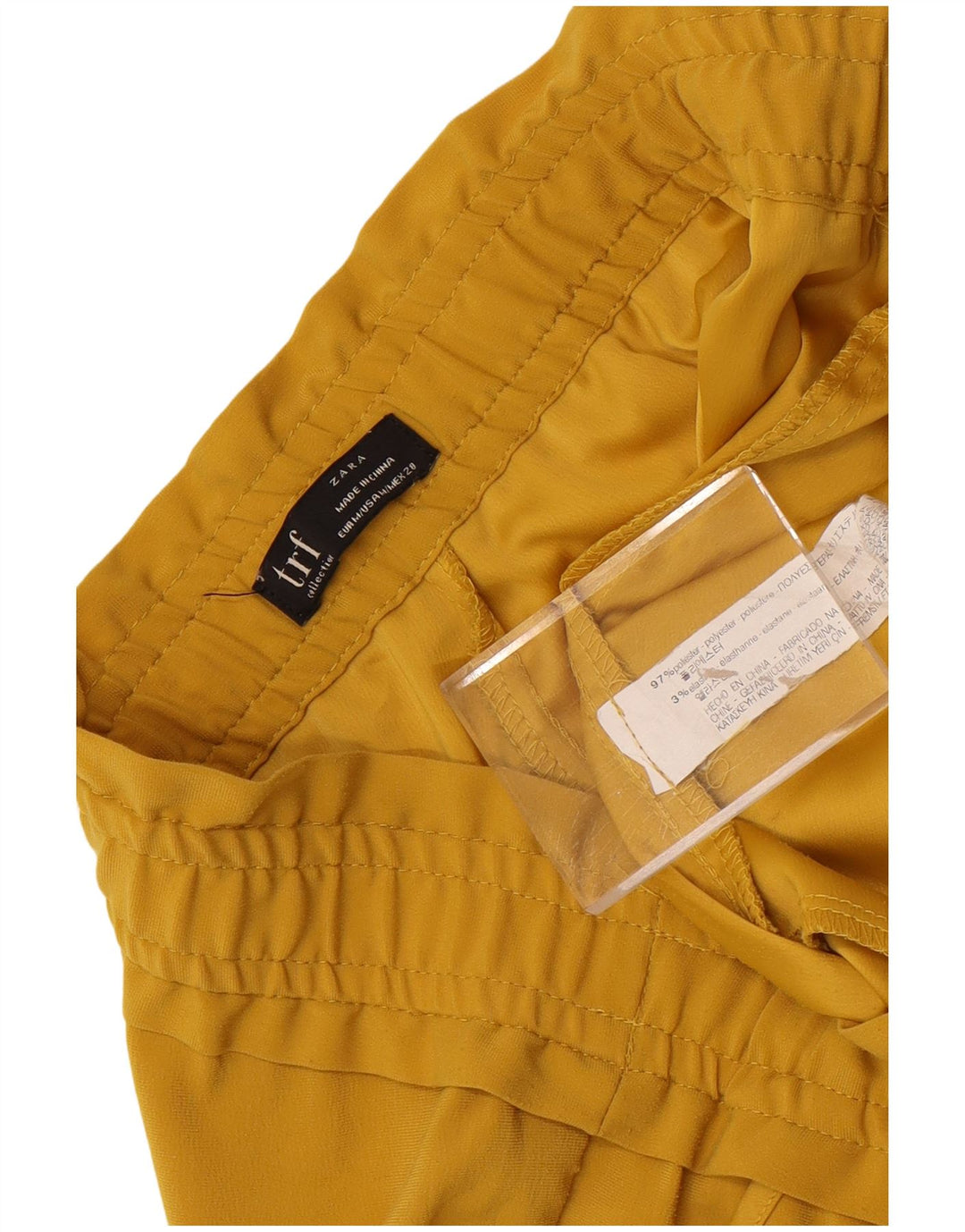 Pantaloni corti affusolati da donna Zara medi W28 L25 poliestere giallo
