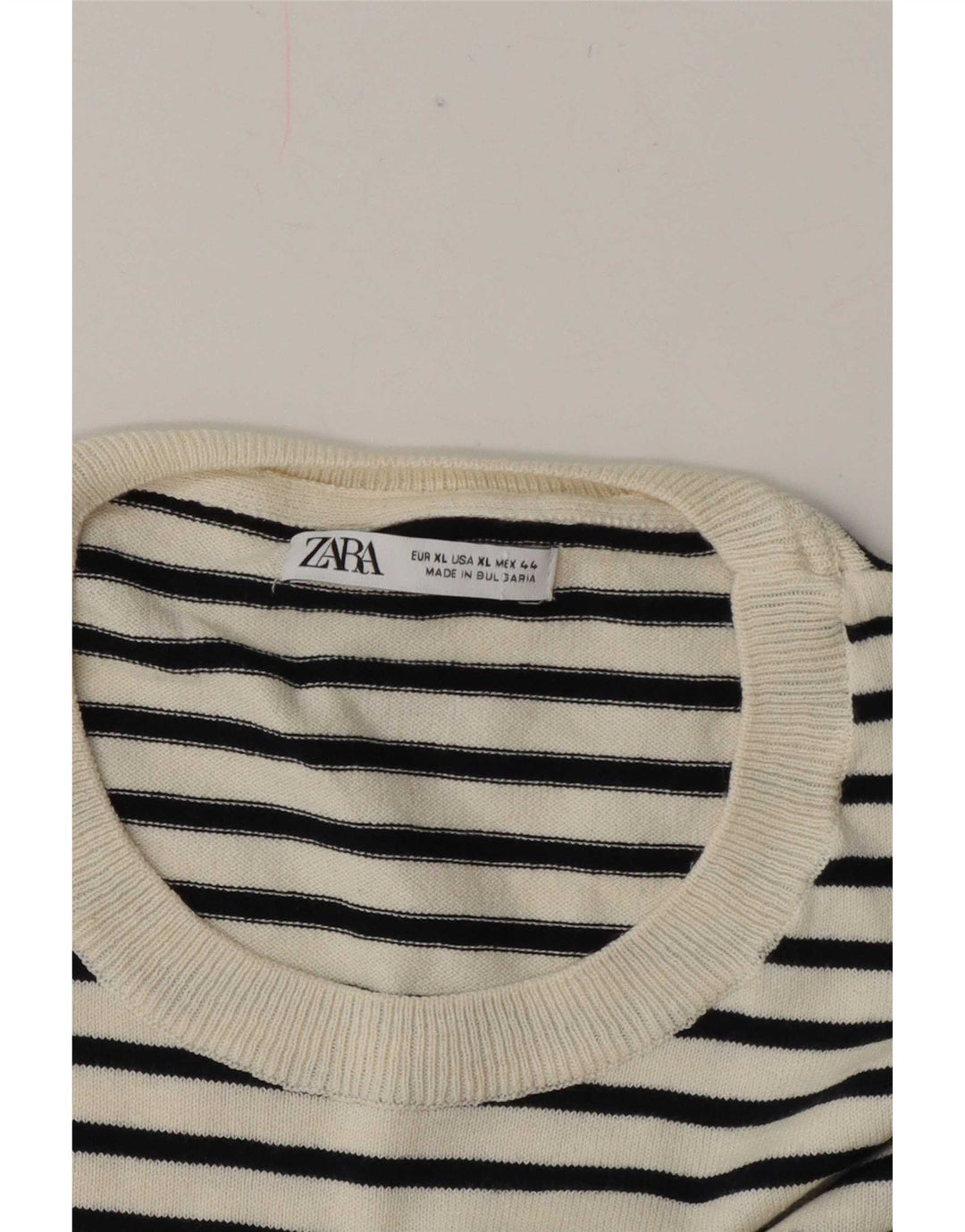 T-shirt standard da donna Zara UK 18 XL a righe bianche
