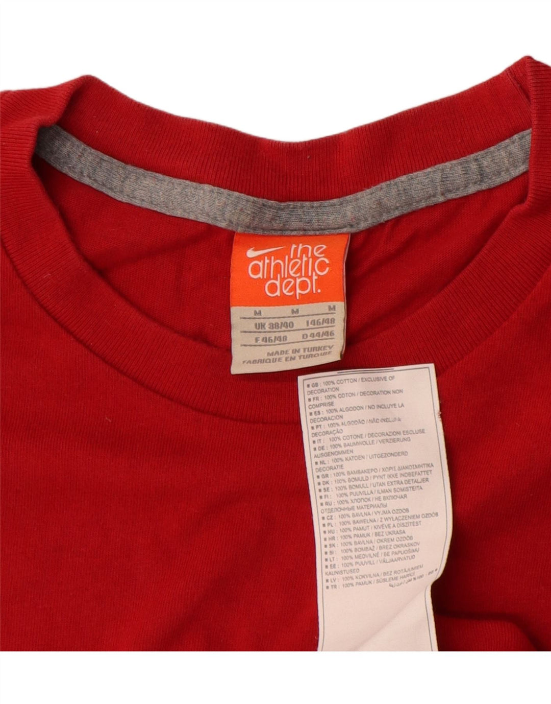 T-shirt grafica da uomo Nike Top UK 38/40 cotone rosso medio