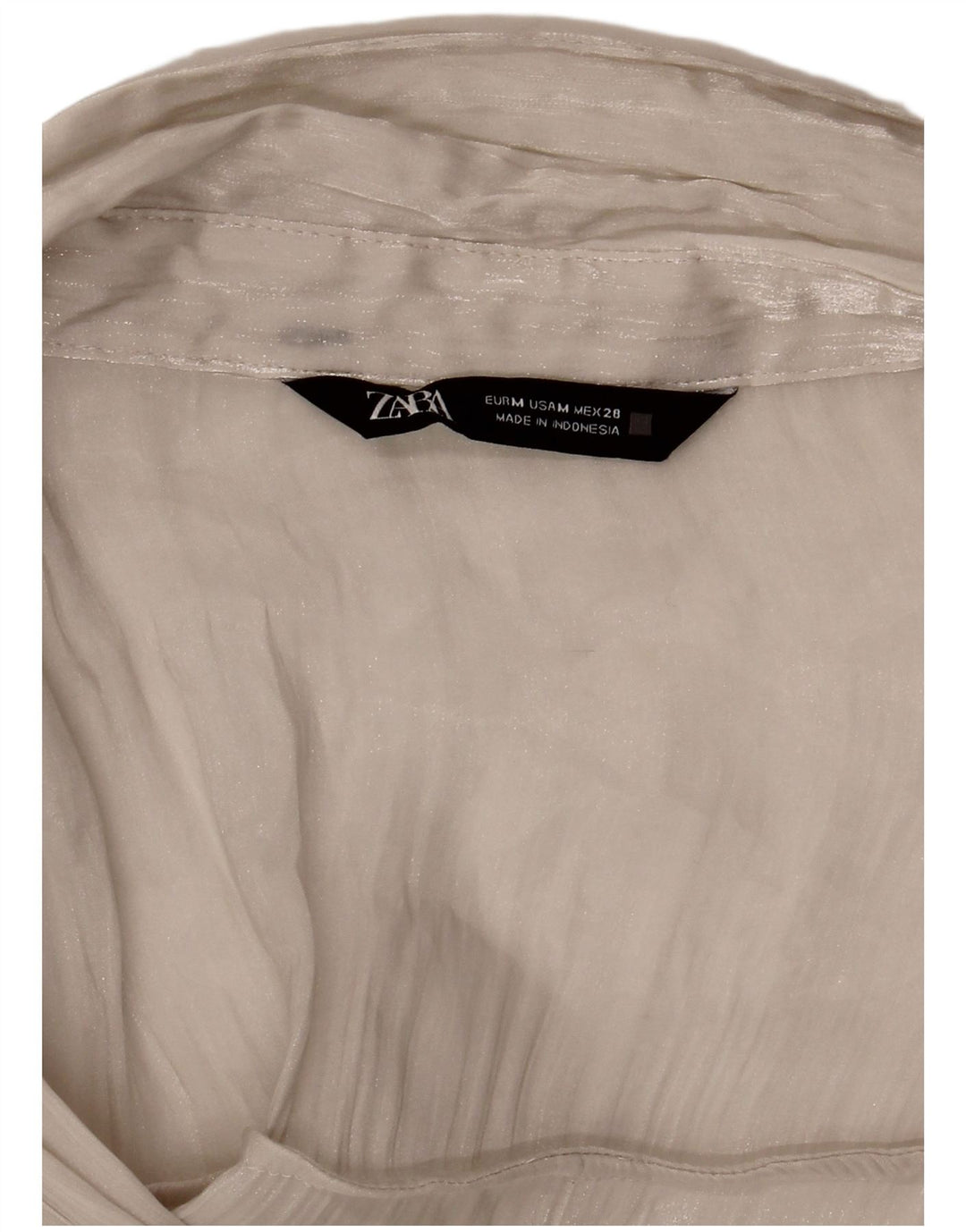 Camicia oversize trasparente da donna Zara, camicetta UK 14, colore bianco medio