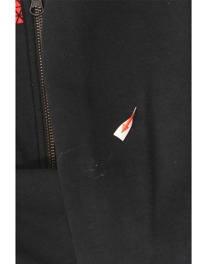 Felpa con cappuccio e zip grafica Nike da uomo in cotone nero medio