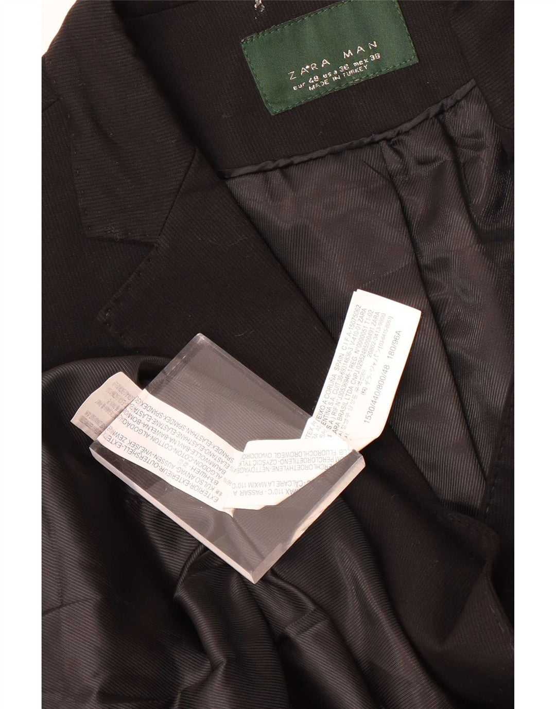 Giacca blazer a 2 bottoni da uomo Zara EU 48 cotone nero medio