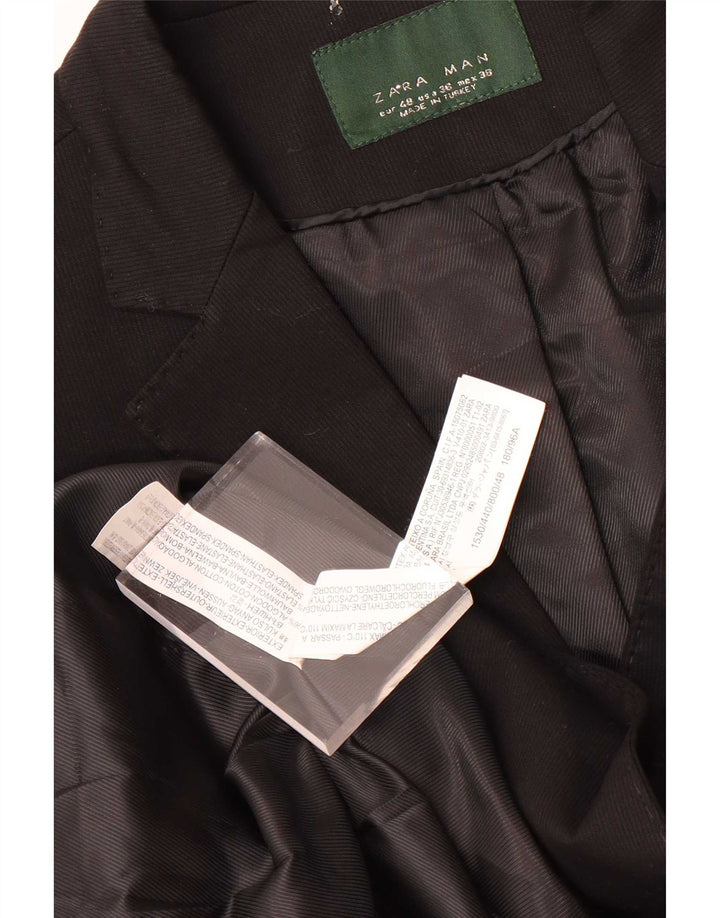 Giacca blazer a 2 bottoni da uomo Zara EU 48 cotone nero medio