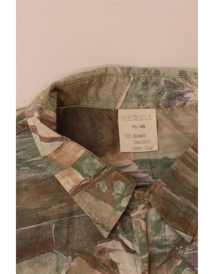 Camicia a maniche corte vintage da uomo con motivo astratto UK 45/46 XL multicolore