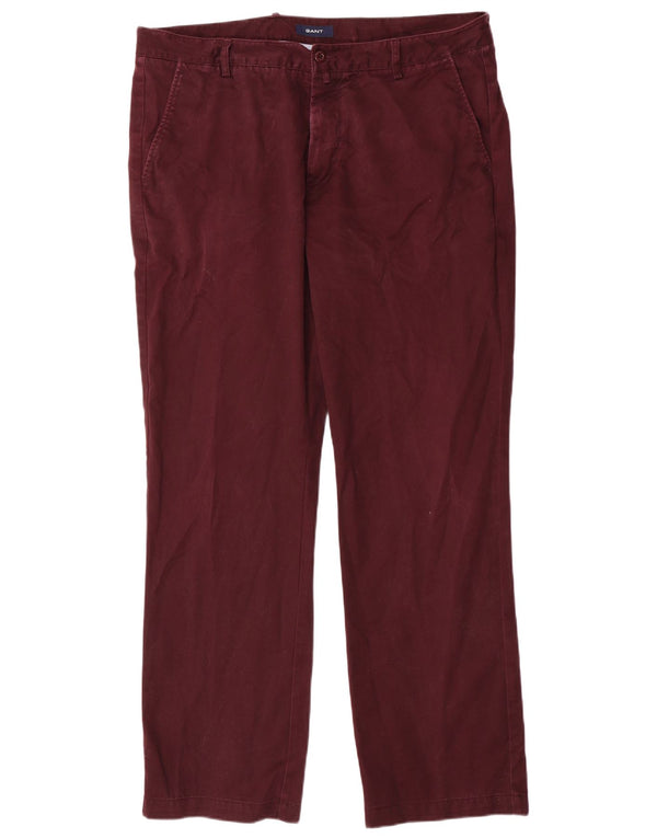 Pantaloni chino dritti da uomo Gant W38 L32 in cotone viola