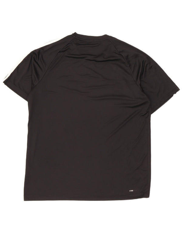 Adidas T-shirt da uomo Top grande sportiva in poliestere nero