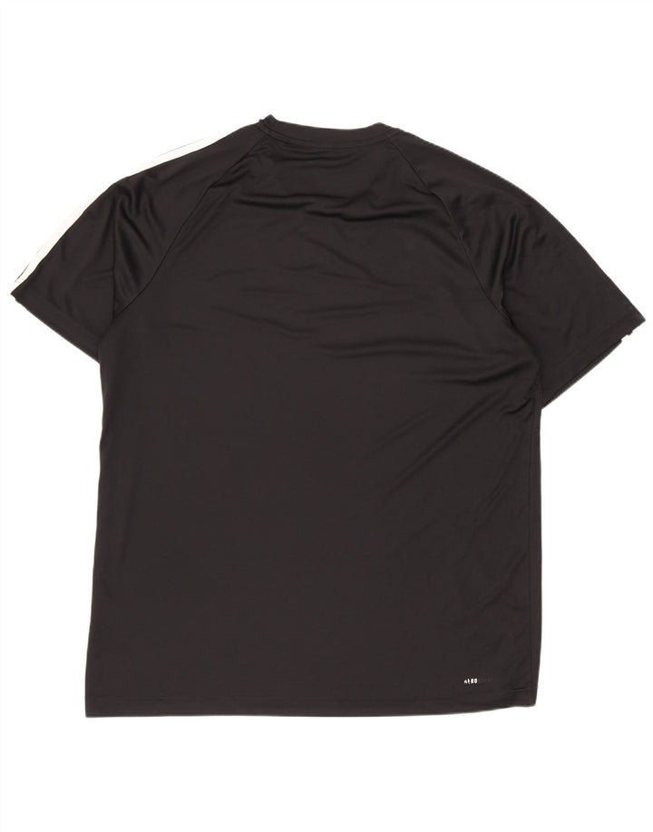 Adidas T-shirt da uomo Top grande sportiva in poliestere nero