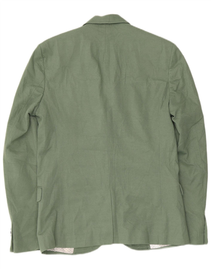ZARA Giacca Blazer a 2 Bottoni da Uomo UK 40 Large Verde