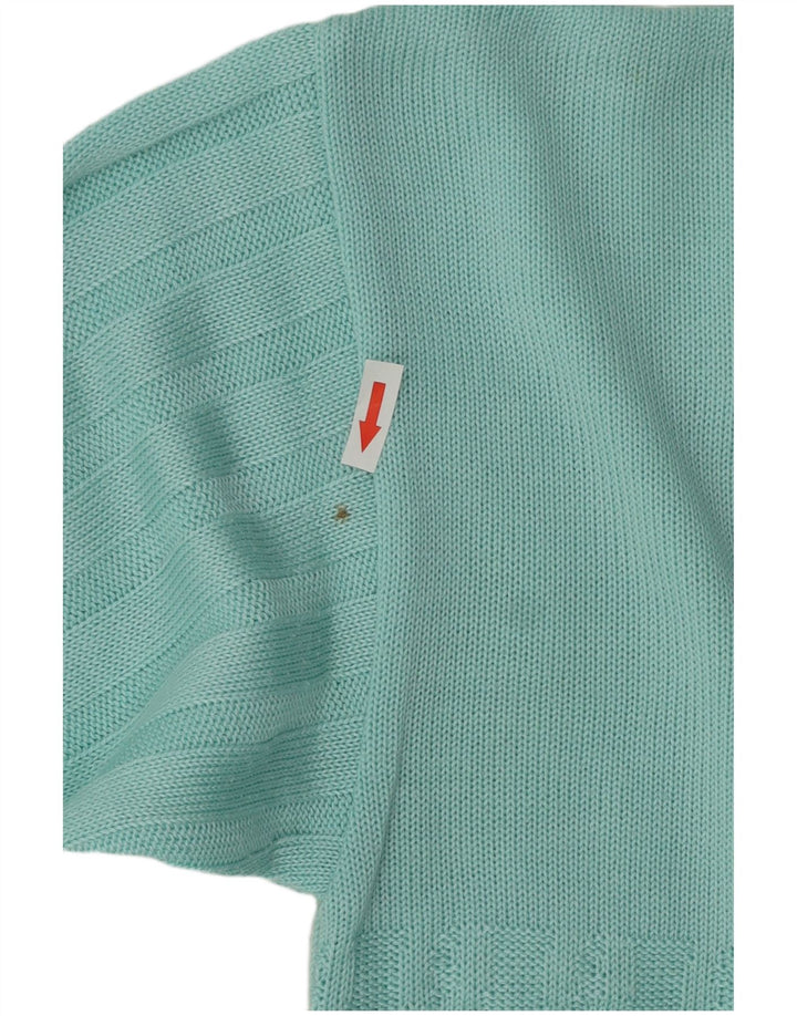 Maglione vintage da uomo con collo alto, turchese medio