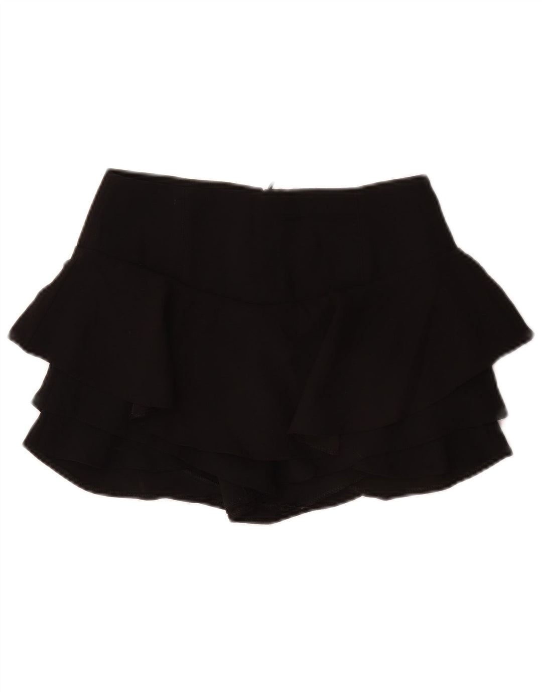 ZARA Womens Mini Ruffle Skirt XS W24 Black Polyester