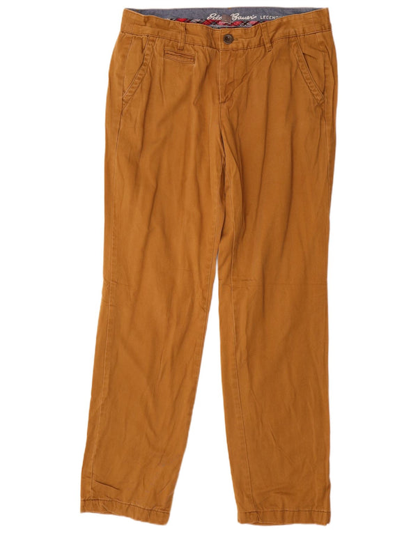 Pantaloni chino dritti da donna EDDIE BAUER US 10 Large W34 L31 Marrone