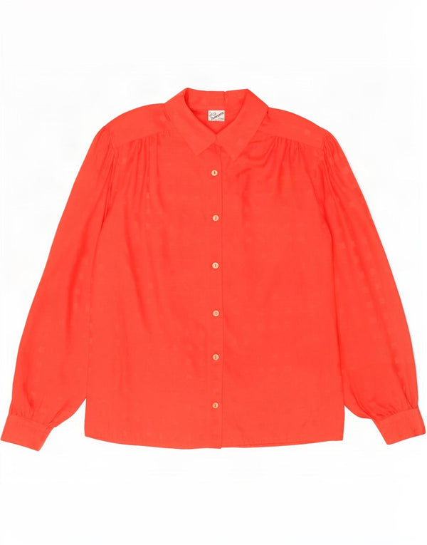 Camicetta da donna Primavera Firenze UK 16 Grande poliestere geometrico rosso