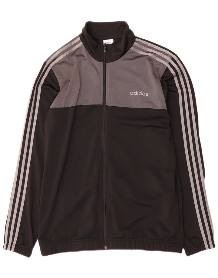 Giacca da tuta da uomo Adidas UK 44/46 Large Nero Colourblock Poliestere