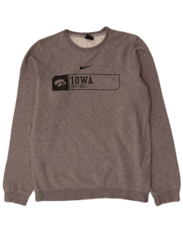 Felpa grafica Nike Iowa Hawkeyes da uomo, piccola, in cotone grigio screziato