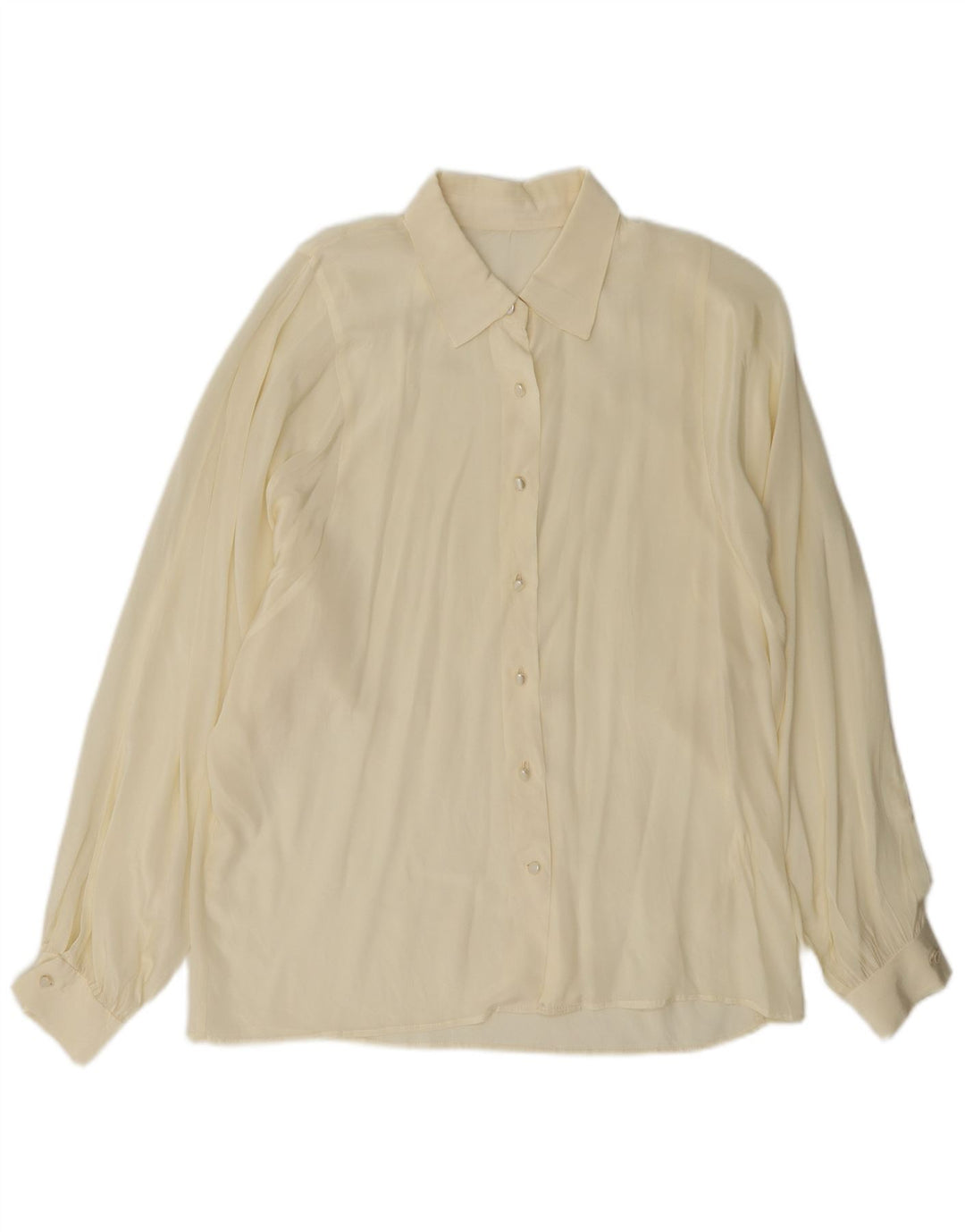 Camicetta camicia vintage da donna UK 16 grande bianco sporco