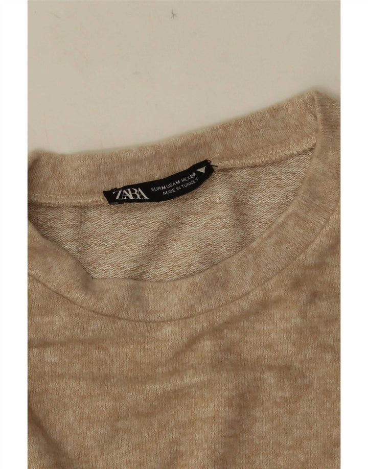 Top Blusa Donna Zara UK 12 Beige Medio