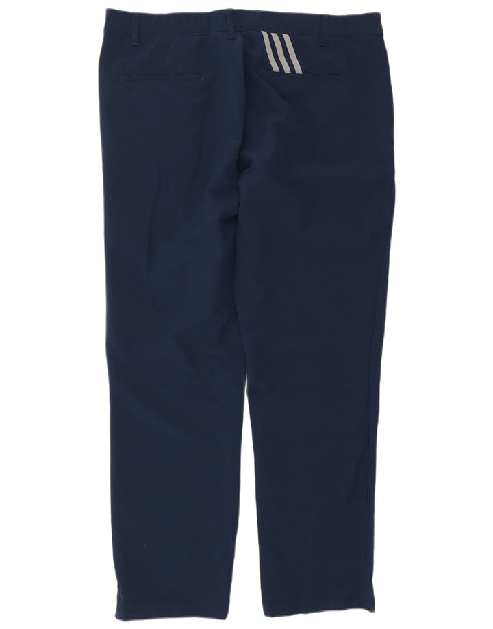 Pantaloni chino dritti da uomo ADIDAS W38 L32 poliestere blu navy