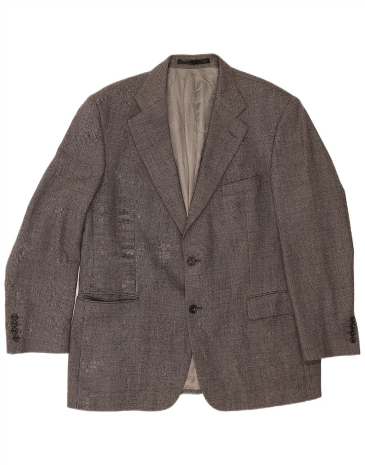 Giacca blazer a 2 bottoni da uomo Marks & Spencer UK 44 XL grigio lana vergine