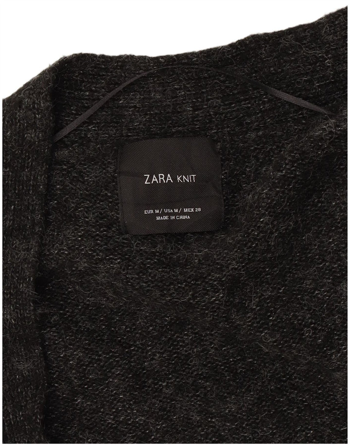 Maglione cardigan aperto da donna Zara UK 14 Grigio medio