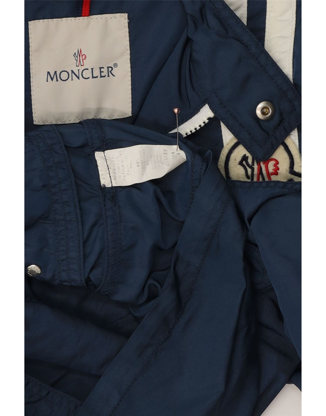 Giacca a vento Moncler da ragazzo 13-14 anni in poliestere color block blu navy