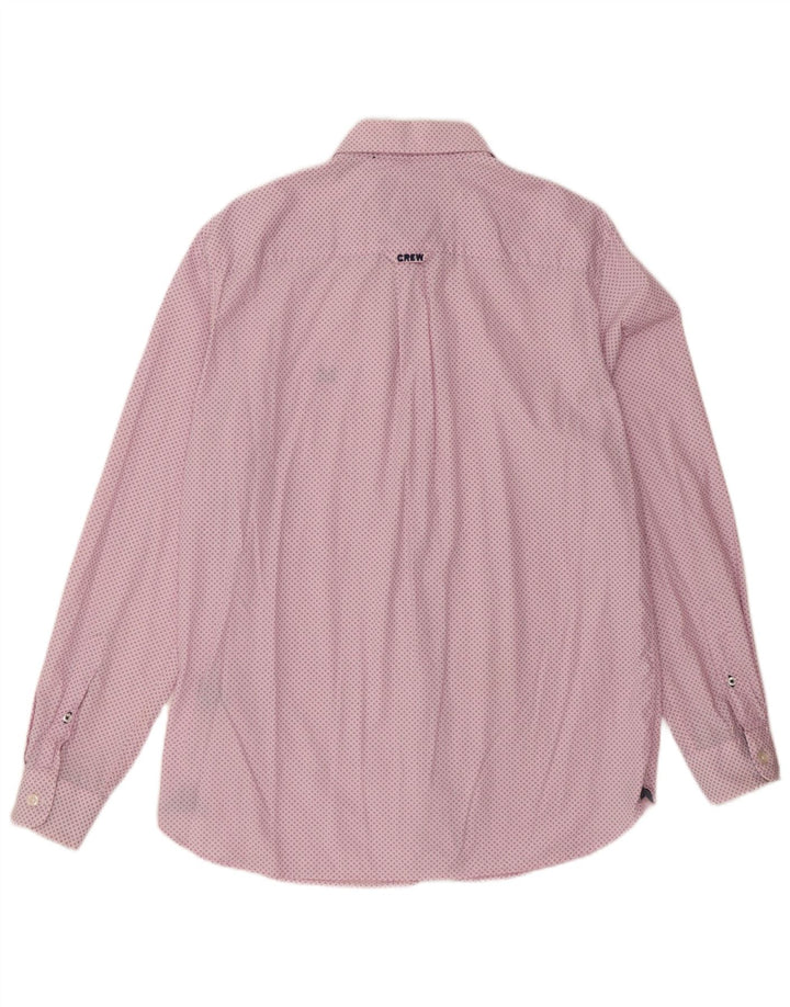 Crew Clothing Camicia da uomo dal taglio classico in cotone maculato rosa medio