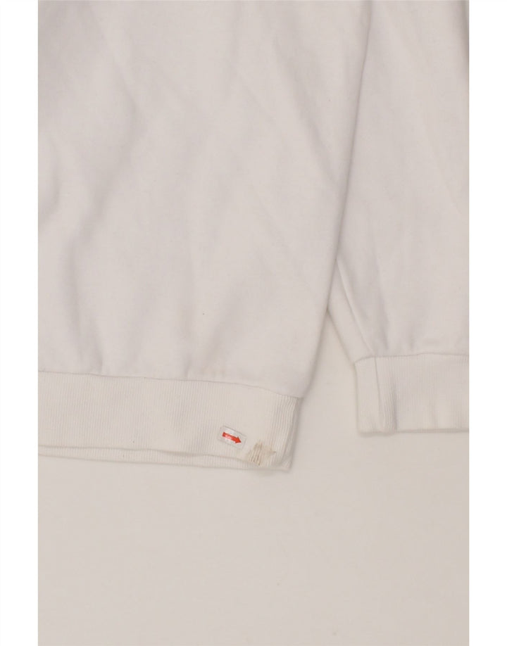 ELLESSE Womens Sweatshirt Jumper UK 14 Large White Cotton Vintage Ellesse and Second-Hand Ellesse from Messina Hembry 