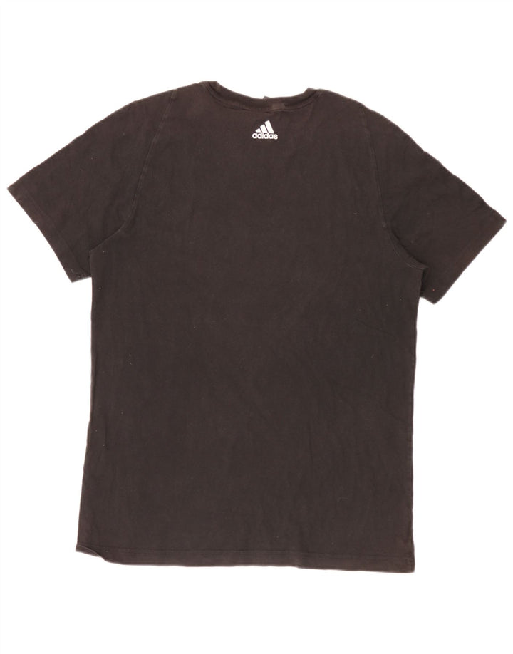 T-shirt grafica da uomo Adidas Top media nera