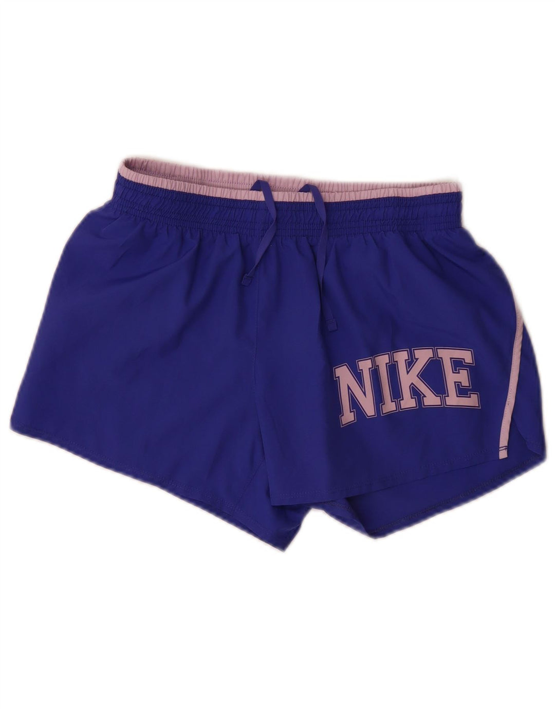 Pantaloncini sportivi grafici NIKE da donna Dri Fit UK 10 piccoli poliestere blu