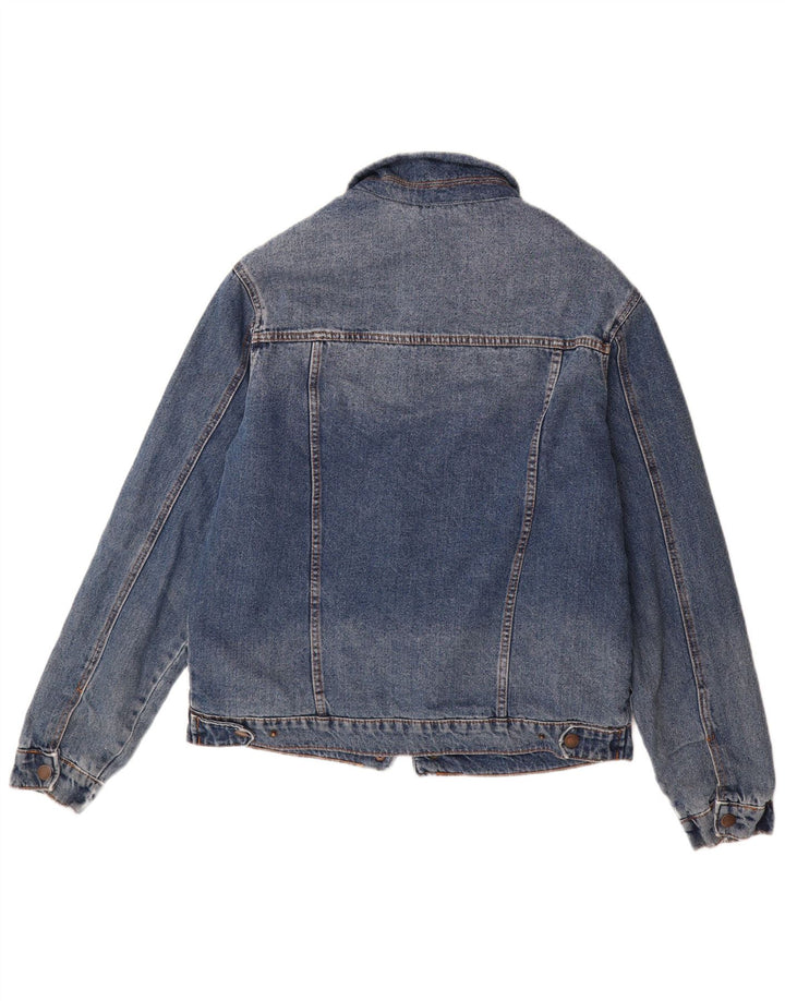 J. HART & BROS Mens Denim Sherpa Jacket UK 40 Large Blue Cotton