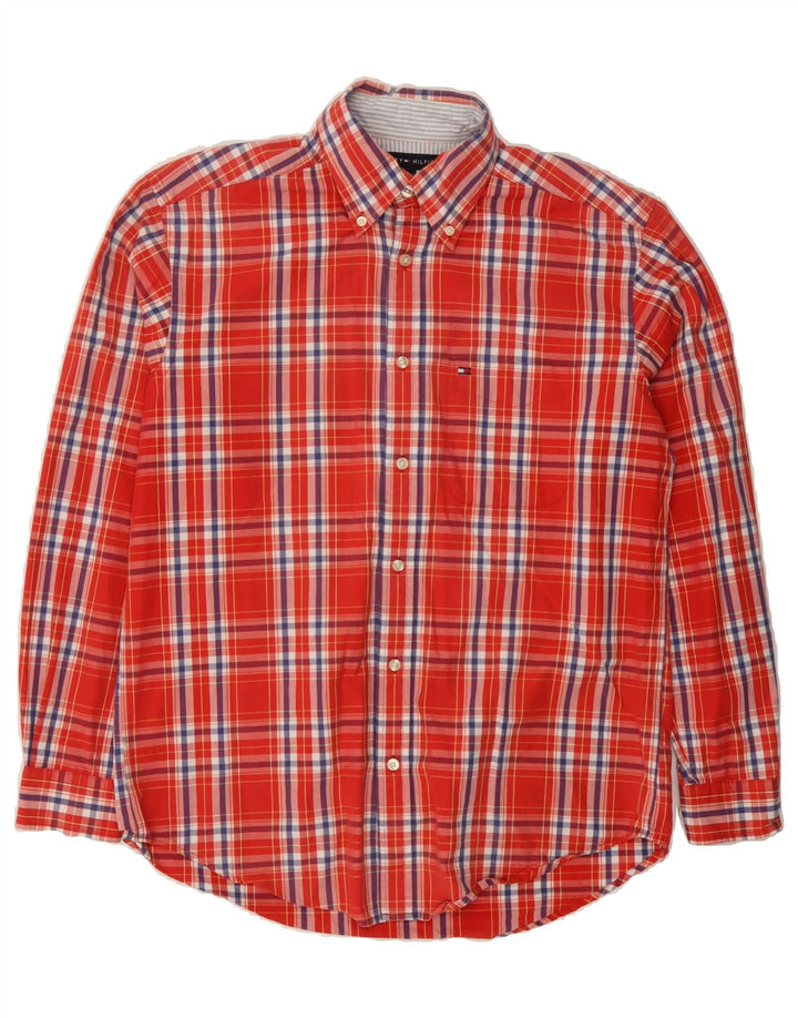 TOMMY HILFIGER Mens Shirt Small Red Check Cotton Vintage Tommy Hilfiger and Second-Hand Tommy Hilfiger from Messina Hembry 