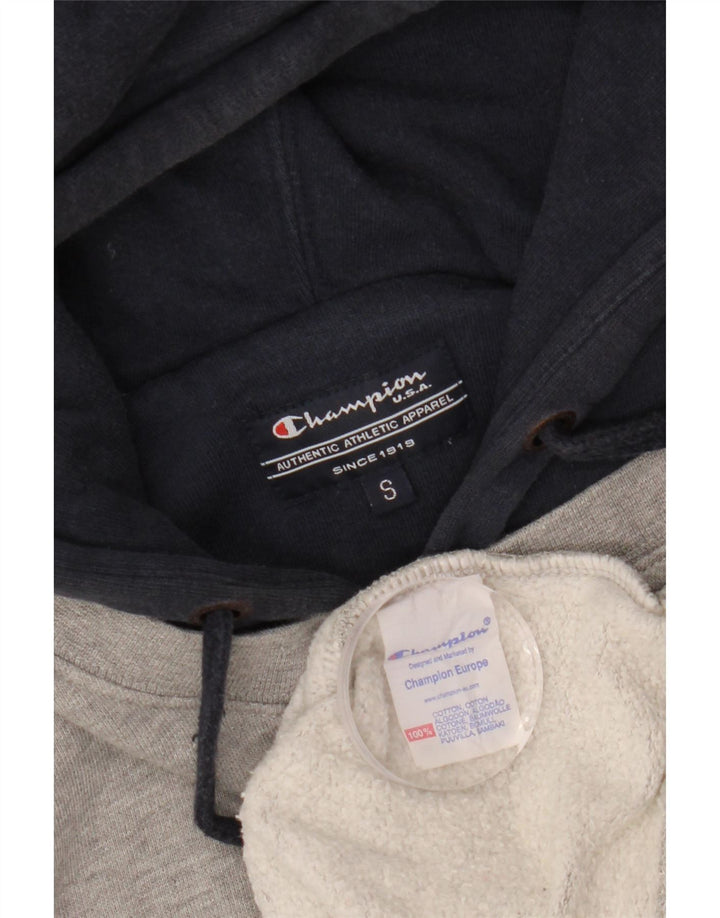 Felpa con cappuccio grafica Champion Alabama da uomo, piccola, in cotone color block grigio