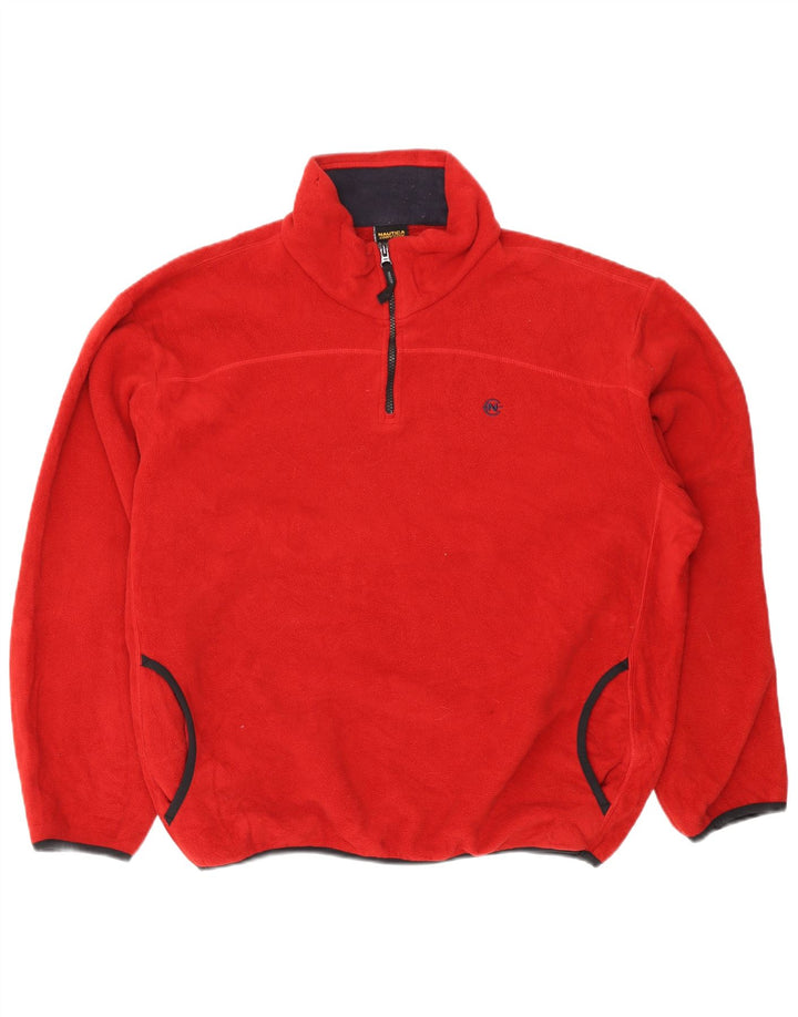 Maglione in pile da uomo Nautica con zip e collo XL rosso poliestere