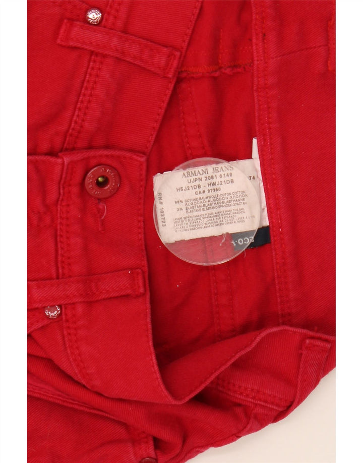 Jeans slim da donna ARMANI W29 L30 cotone rosso