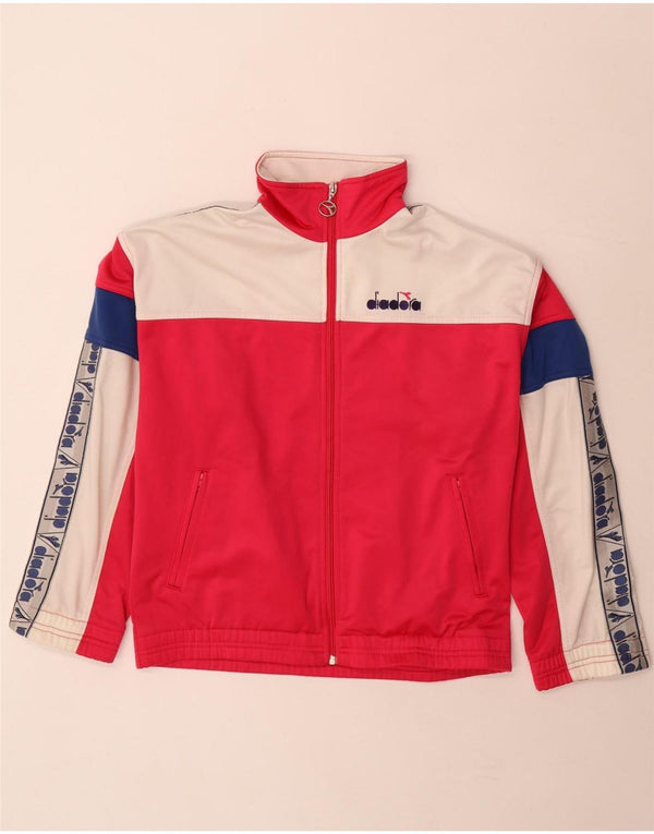 Giacca da tuta grafica da uomo Diadora UK 32 2XS Colorblock rosa