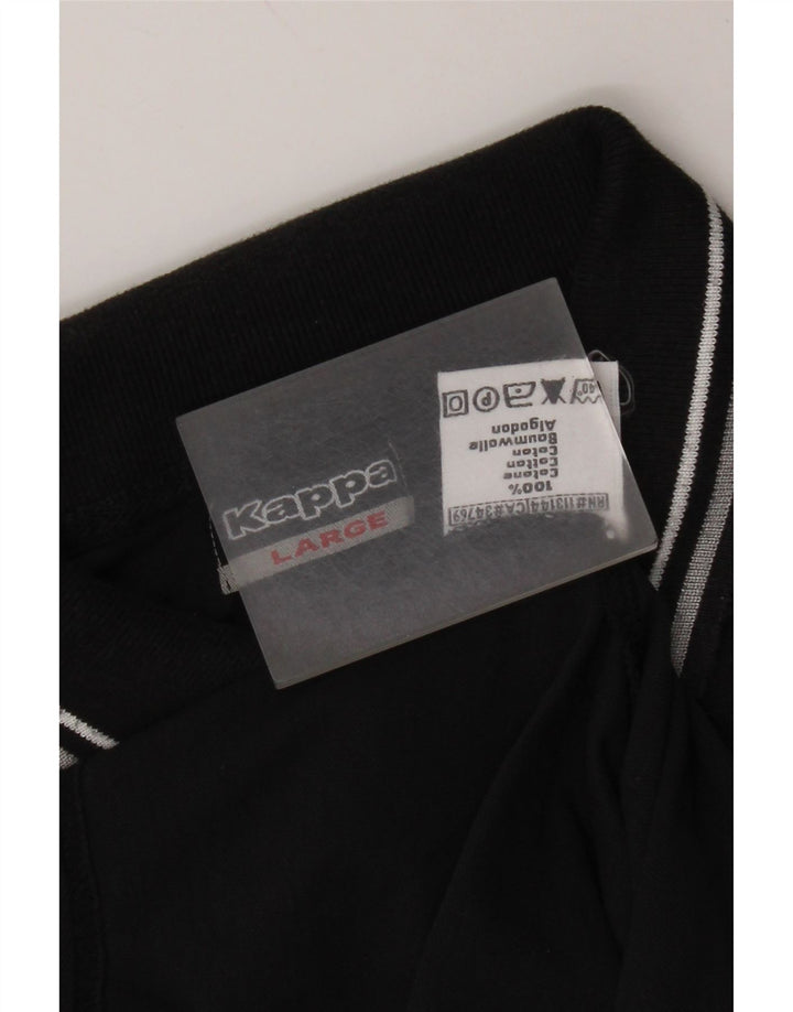 Polo Kappa Uomo Large Nera In Cotone