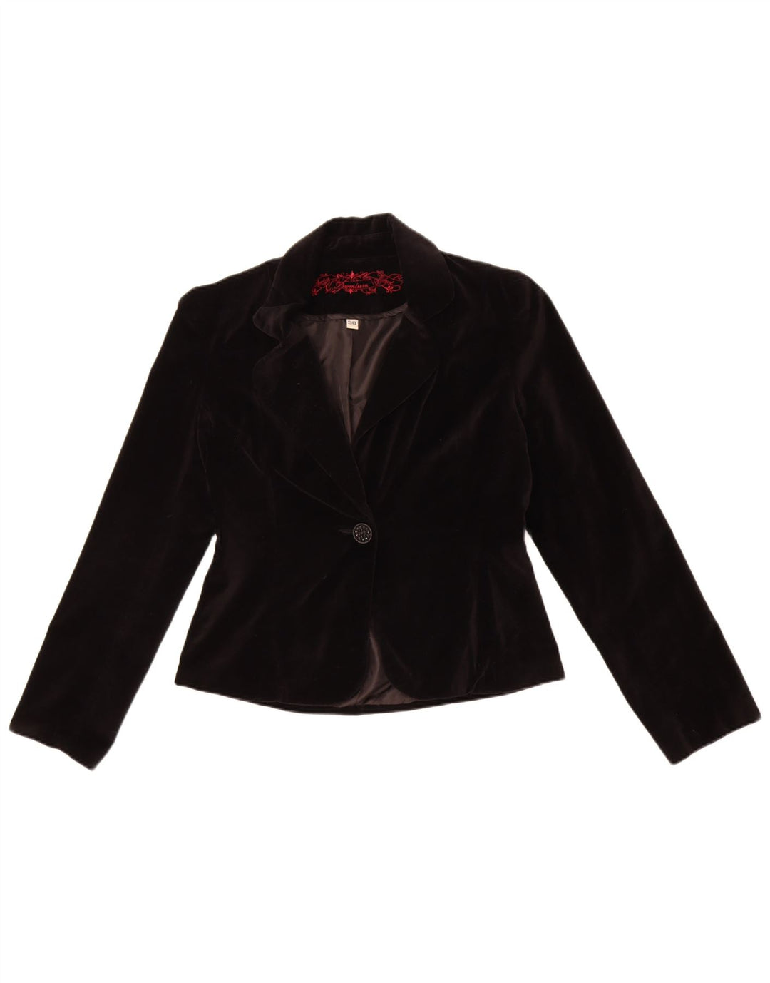 Giacca blazer in velluto a 1 bottone da donna AMISU EU 38 cotone nero medio