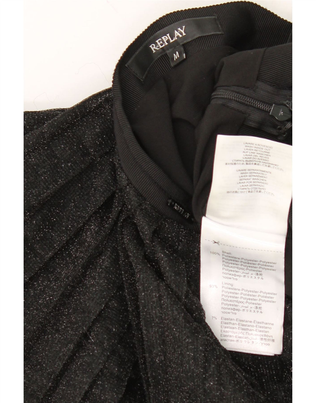 REPLAY Womens Pleated Skirt Medium W30 Black Polyester Vintage Replay and Second-Hand Replay from Messina Hembry 