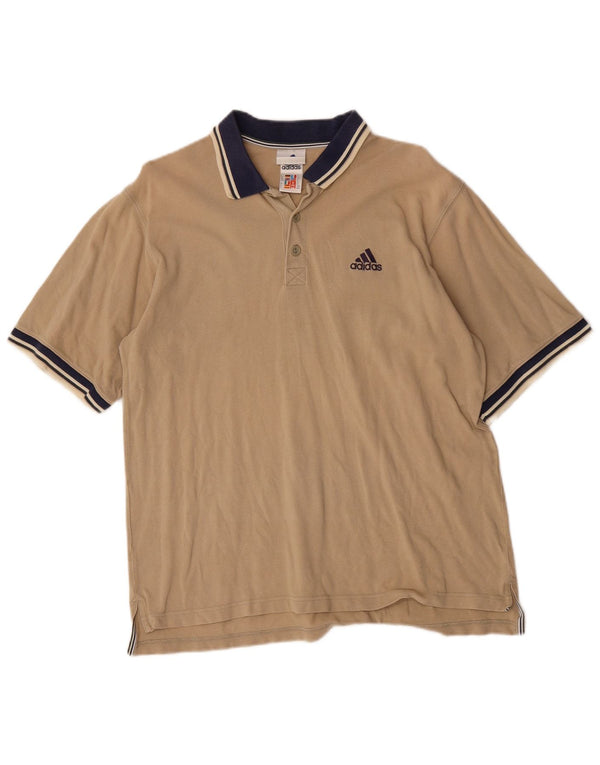 Polo da rugby da uomo Adidas UK 40/42 Cotone a righe beige medio