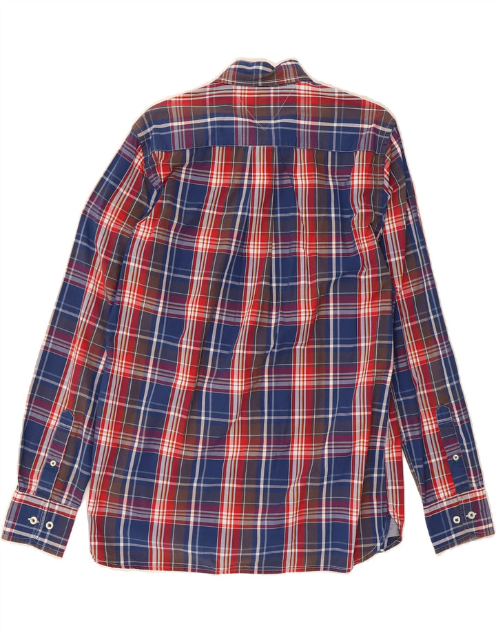 TOMMY HILFIGER Mens Custom Fit Shirt Medium Blue Check Cotton Vintage Tommy Hilfiger and Second-Hand Tommy Hilfiger from Messina Hembry 