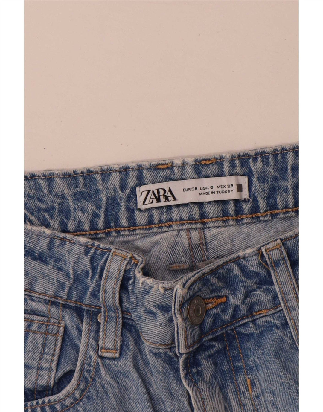 Jeans dritti da donna Zara EU 38 Small W28 L29 Cotone blu