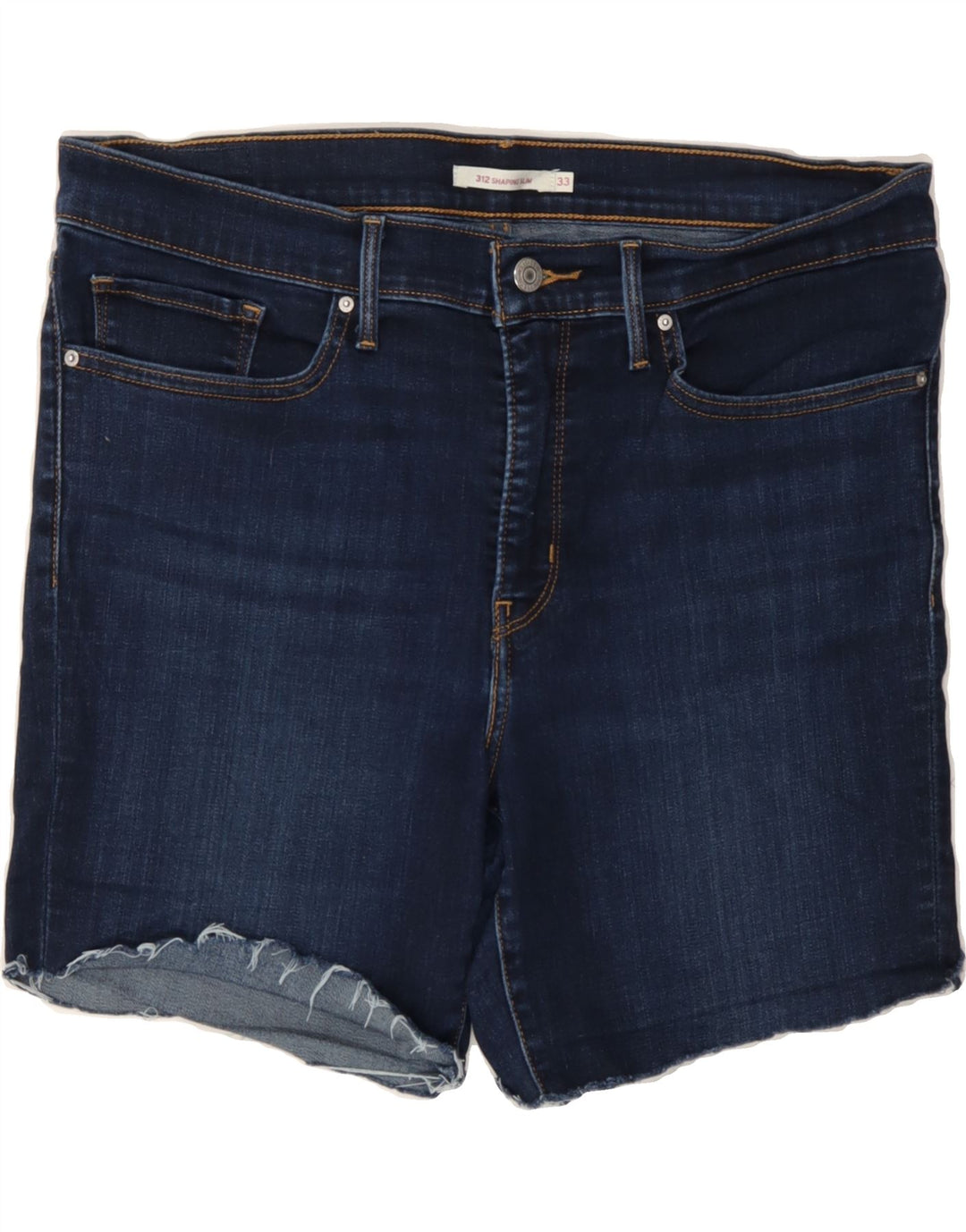 LEVI'S Womens 312 Shaping Slim Denim Shorts W33 Large  Navy Blue Vintage Levi's and Second-Hand Levi's from Messina Hembry 