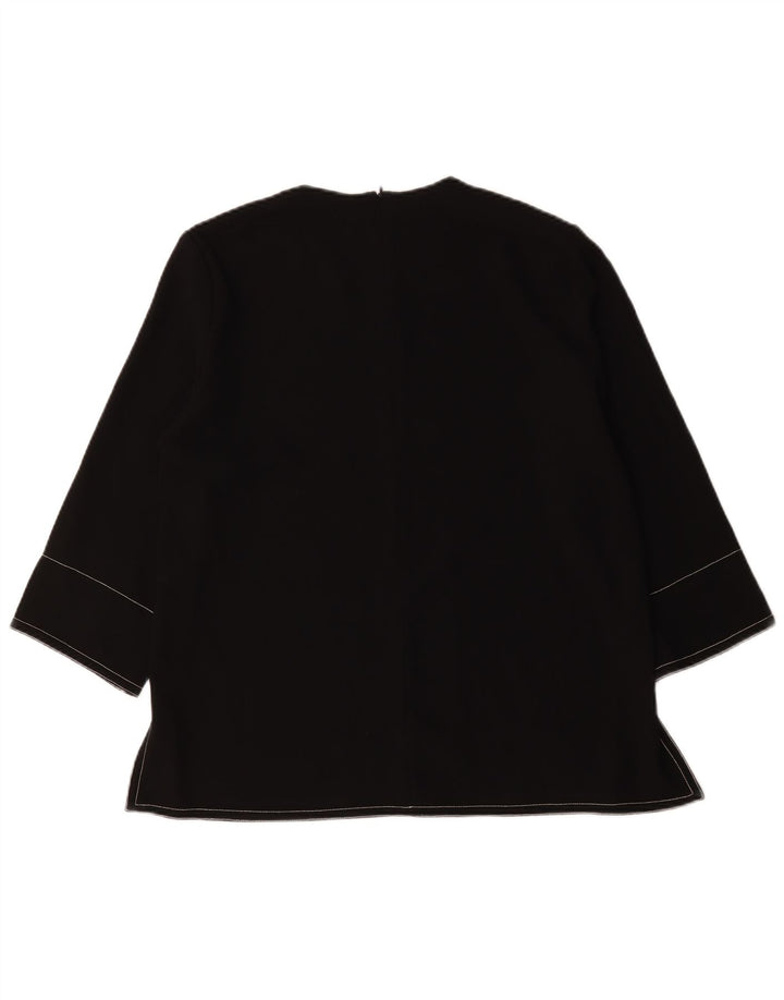 Top Zara da donna con maniche a 3/4, taglia UK 16, grande, poliestere nero