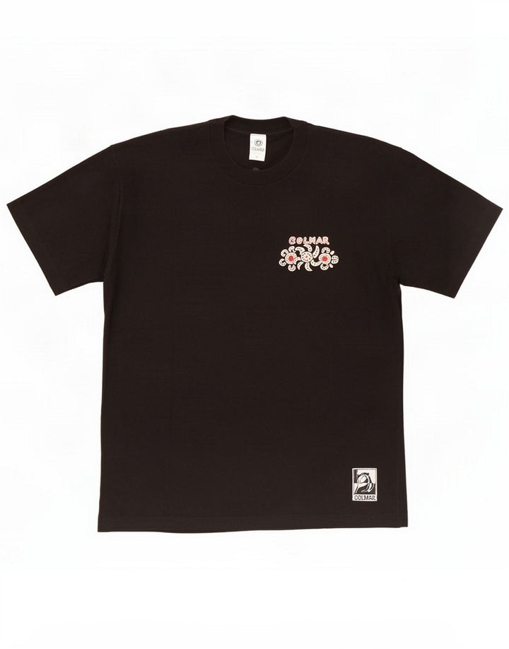 T-shirt grafica da uomo Colmar Top in cotone nero medio