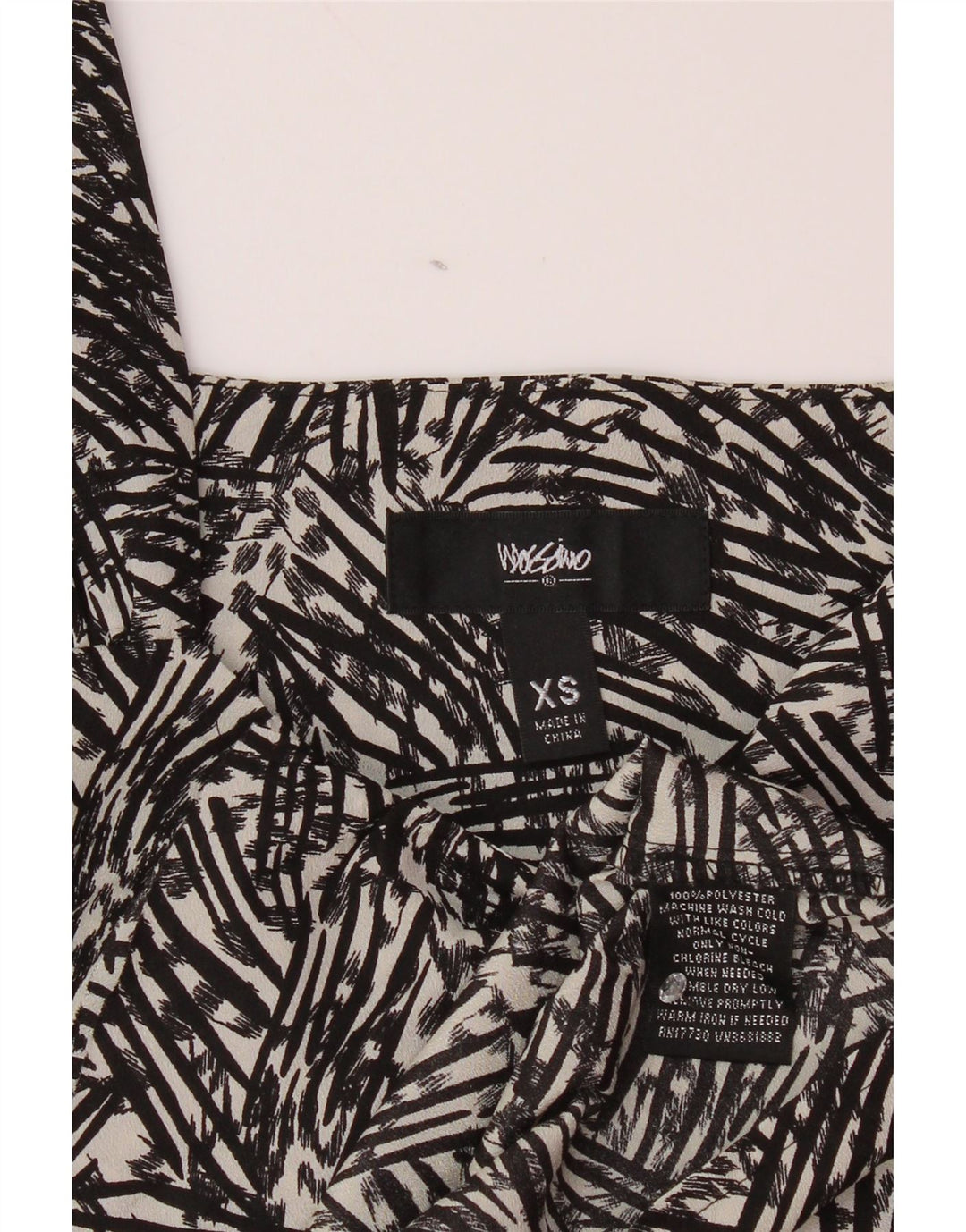 MOSSIMO Camicetta senza maniche da donna con motivo astratto UK 6 XS Nero