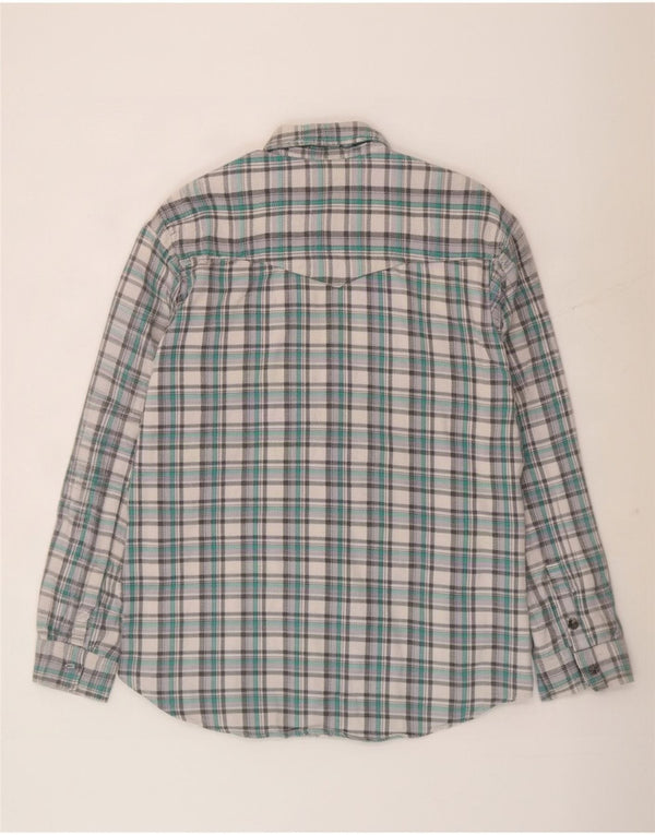 Crew Camicia da uomo in flanella di cotone a quadri verdi grandi
