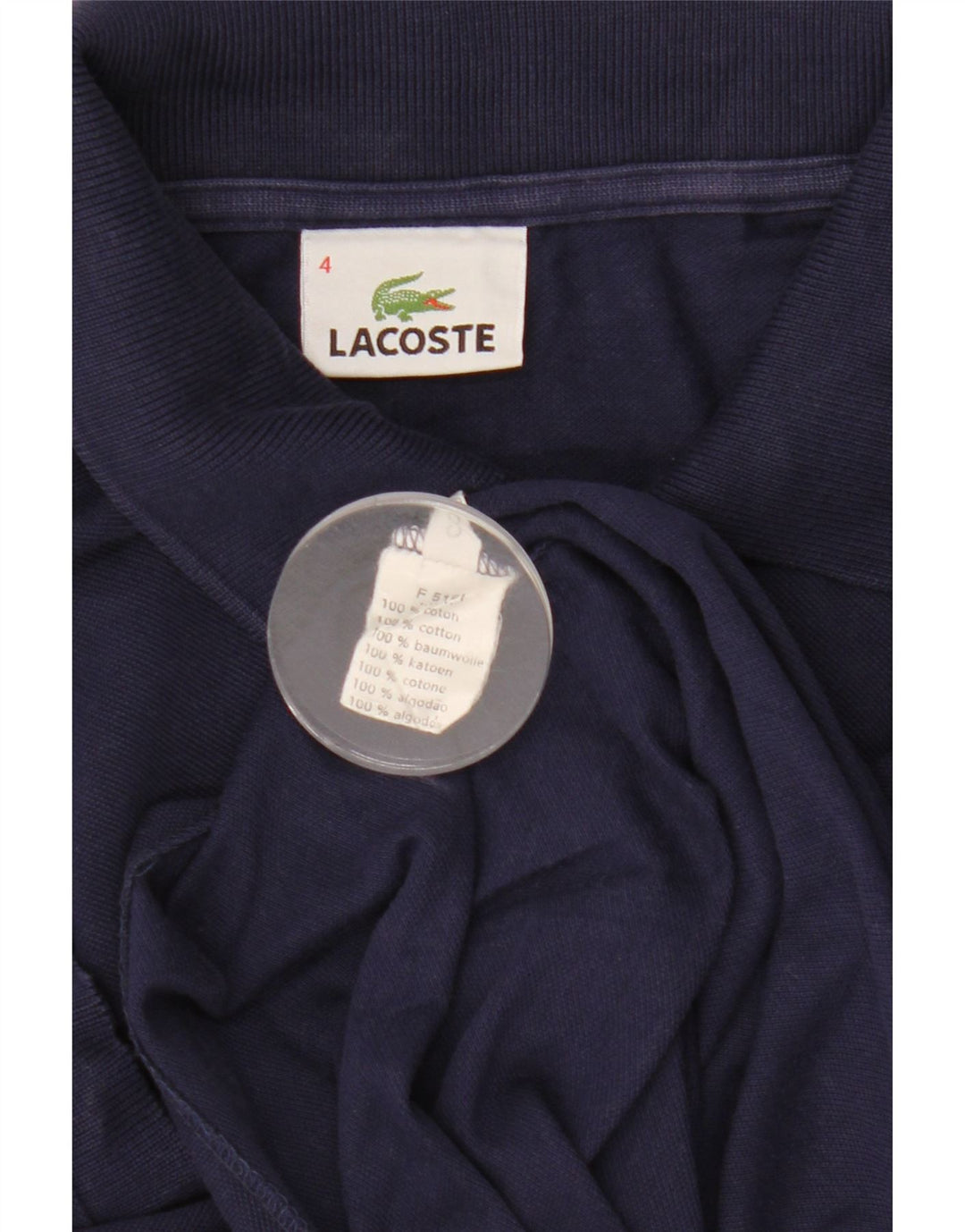 Polo da uomo Lacoste taglia 4 media in cotone blu navy