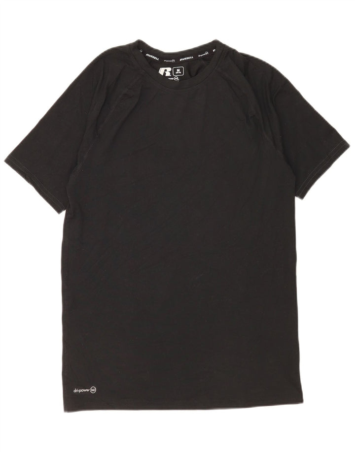 T-shirt Dri-Power da uomo Russell Athletic UK 38/40 poliestere nero medio